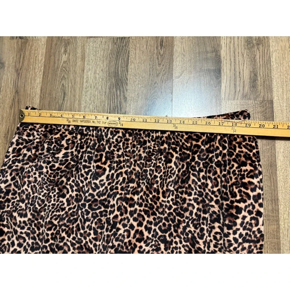 Joyspun Pajama Set Women Size 2X Leopard Print Velvet 2-Piece Sleepwear